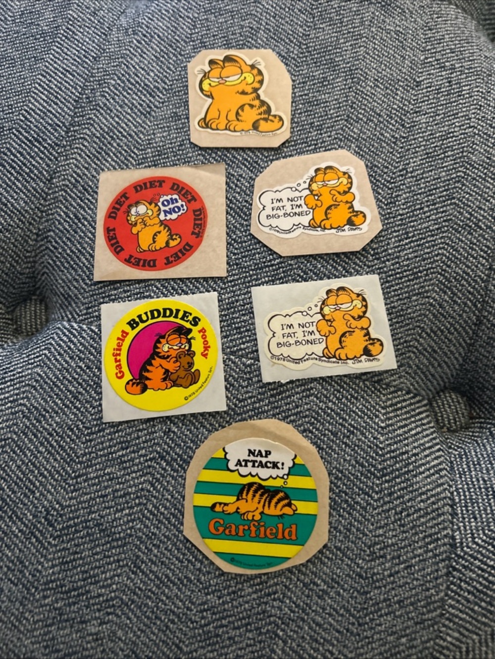 Lot Of 6 Unused Vintage Garfield Stickers